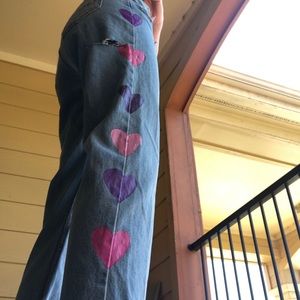 Multi color heart pants